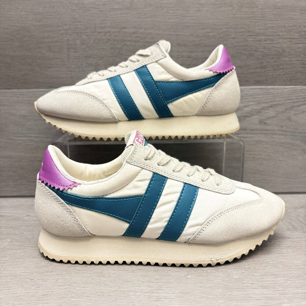 Gola Classics Boston '78 Sneakers White Teal CLB108 Athletic Shoes Womens Size 6